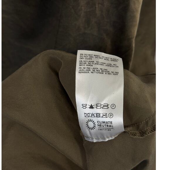 Reformation Anaiis Silk Dress Size 2 – Morel Brown Green Neutral Cowl Maxi EUC - Picture 6 of 9